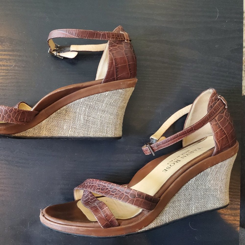 Taryn Rose Snakeskin Wedge Heels